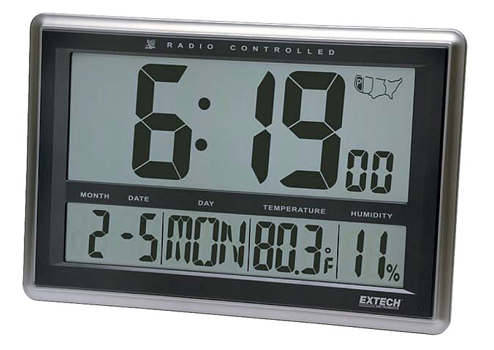 Extech CTH10 Radio Controlled Wall Clock HygroThermometer Ambient