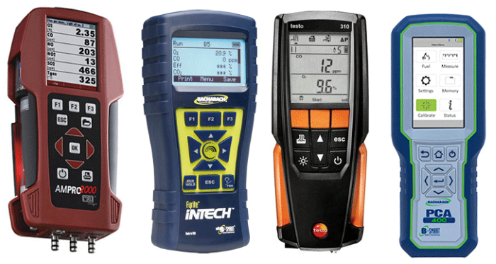 A collection of combustion analyzers sold by Instrumart, a leading supplier for industrial instrumentation.